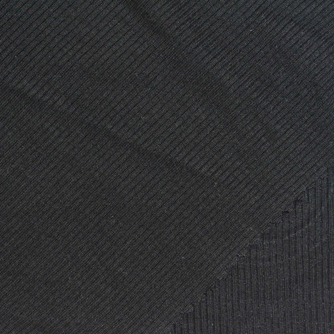 Black Ribbed Rib Knit, Viscose