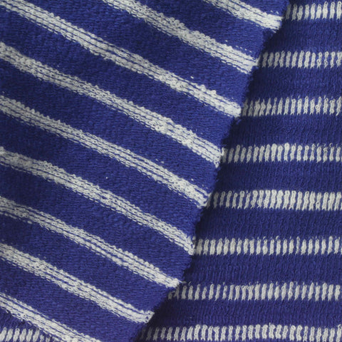 White Textured-Stripe Jersey Knit, Cotton