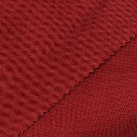 Cotton Polyester Stretch Rib Knit Fabric, 355 gsm, 190 cm — Red
