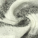 White Horizontal-Stripe Chunky Knit, Viscose-Poly, 176 gsm — photo 1