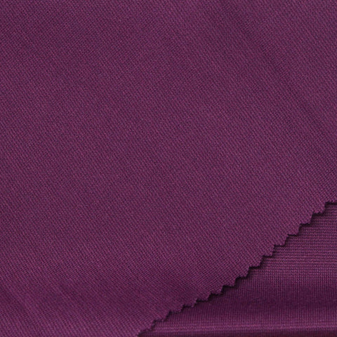 Polyester Viscose Stretch Ponte Knit Fabric, 320 gsm, 155 cm — Purple