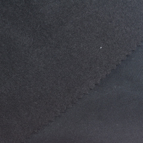 Brushed Cotton Polyester French Terry Fabric, 255 gsm, 174 cm — Navy