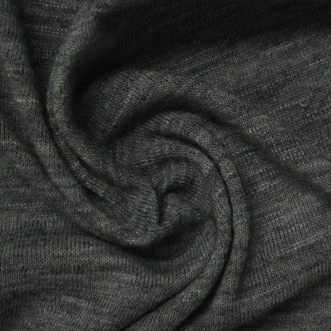Dark Grey Heathered-Marl Chunky Knit, Polyester, 148 gsm