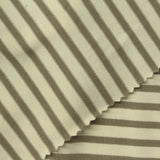 Cream Horizontal-Stripe Jersey Knit, Poly-Viscose, 190 gsm — photo 1