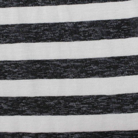 Black Diagonal-Stripe Jersey Knit, 100 gsm