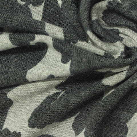 Dark Grey Animal Print Chunky Knit, Poly-Viscose