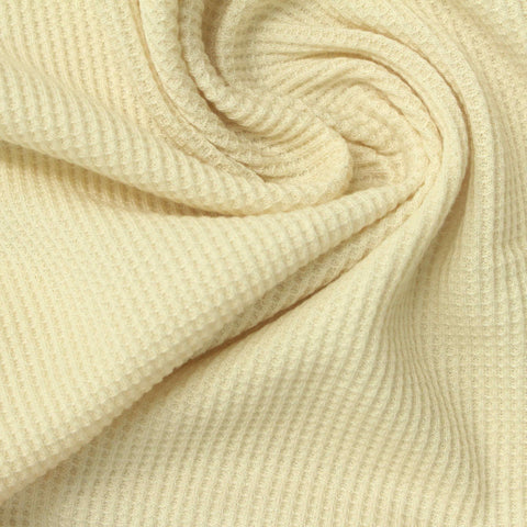 Cotton Viscose Waffle Knit Fabric, 180 gsm, 165 cm — Yellow