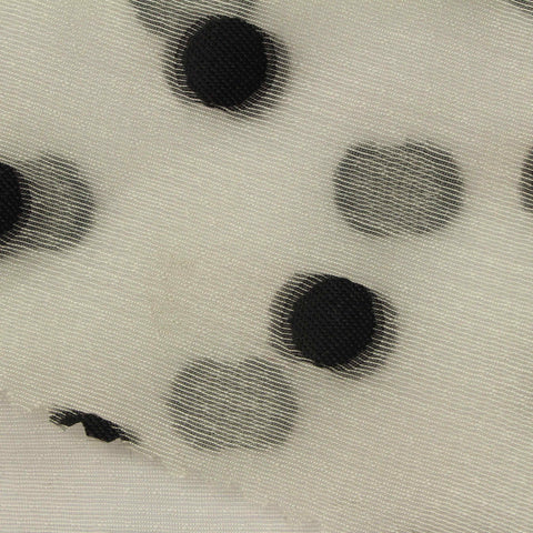 Black Polka-Dot Jacquard, Viscose-Nylon