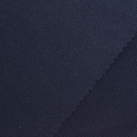 Navy Grid Waffle Knit, Polyester