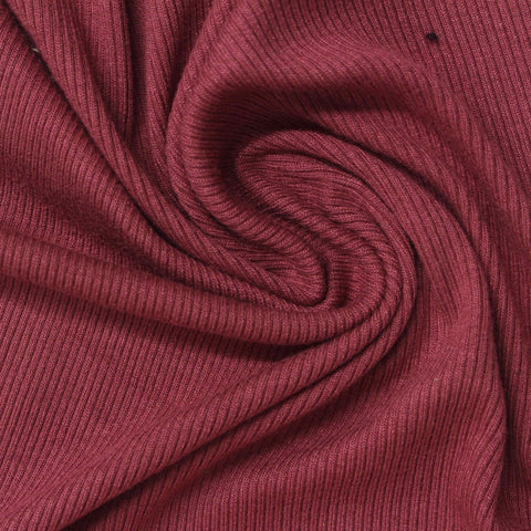 Viscose Stretch Rib Knit Fabric, 250 gsm, 127 cm — Red