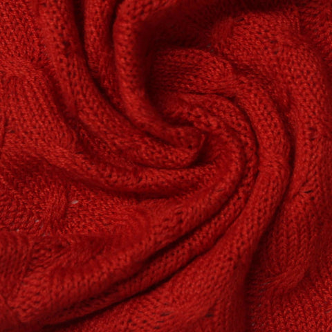 Jacquard 100% Polyester Pointelle Knit Fabric, 300 gsm, 160 cm — Red