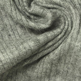 Grey Heathered-Marl Rib Knit, Viscose-Poly, 185 gsm — photo 1