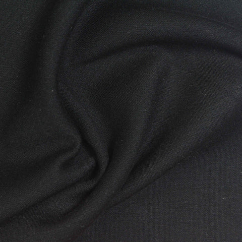 Polyester Viscose Stretch Scuba Knit Fabric, 310 gsm, 162 cm — Black