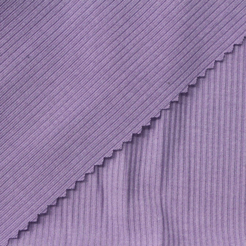 Polyester Stretch Rib Knit Fabric, 210 gsm, 145 cm — Purple