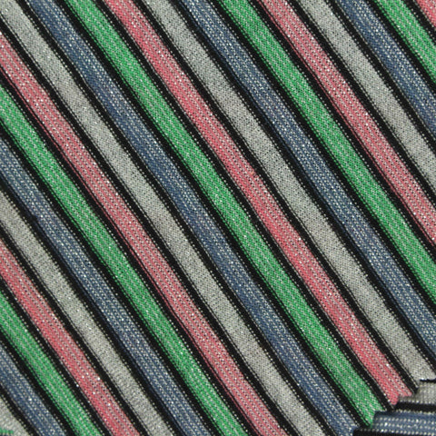 Silver Horizontal-Stripe Knit, Poly-Viscose