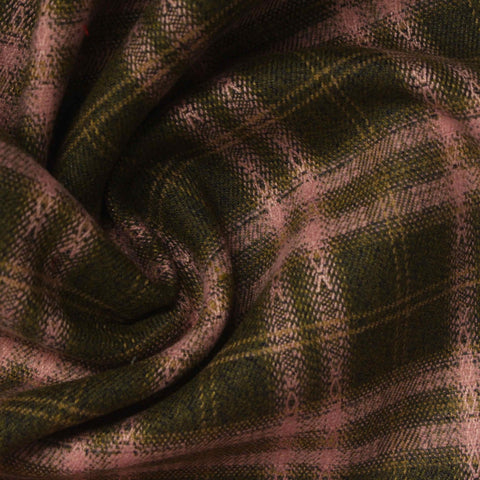 Dark Green Plaid Woven, Poly-Viscose, 285 gsm, 150 cm, ref EF-265207