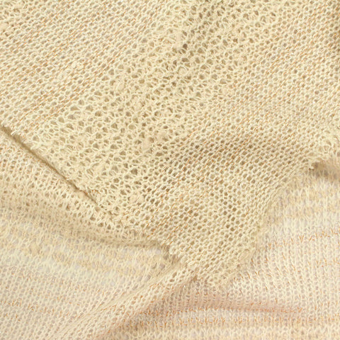 Striped Viscose Polyester Metallic Stretch Knit Fabric, 171 gsm, 160 cm — Beige