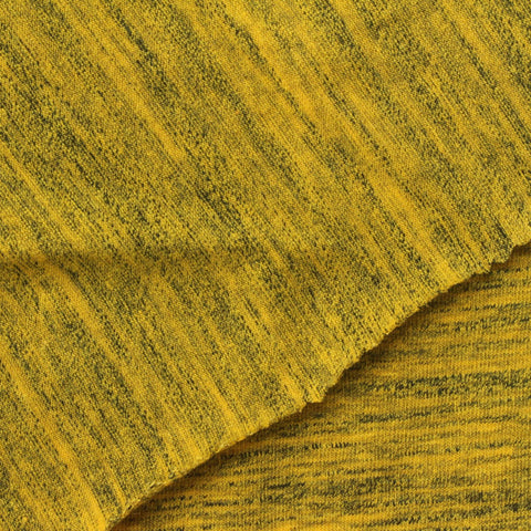 Yellow Marl Jersey Knit, Cotton-Poly, 150 gsm