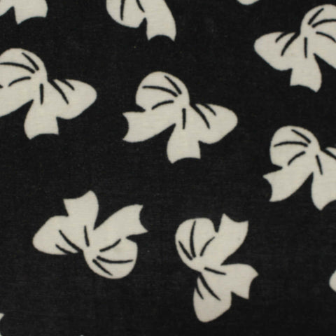 Printed Polyester Stretch Knit Fabric, 150 gsm, 175 cm — Black