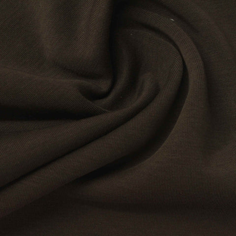Cotton Polyester Stretch Scuba Knit Fabric, 260 gsm, 165 cm — Brown
