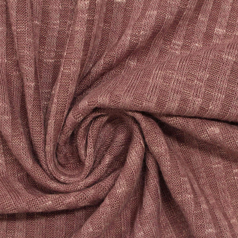 Red Marl Rib Knit, Viscose-Poly, 215 gsm