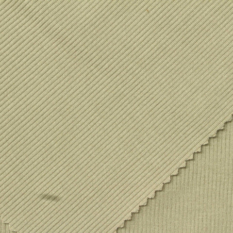 Viscose Stretch Rib Knit Fabric, 380 gsm, 135 cm — Khaki
