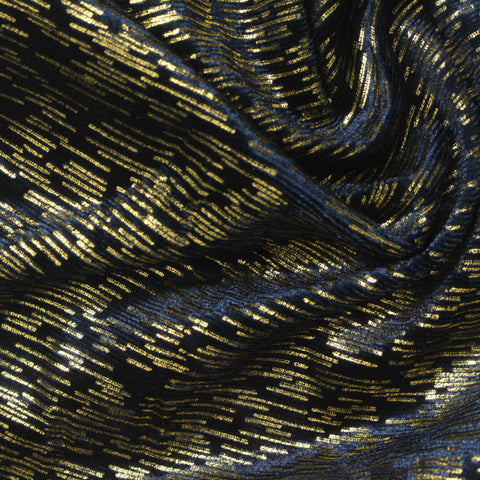 Gold Horizontal-Dash Velvet, Polyester