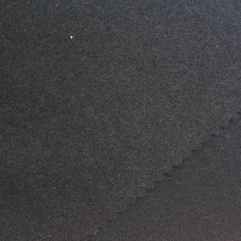 Cotton Polyester French Terry Fabric, 270 gsm, 165 cm — Black