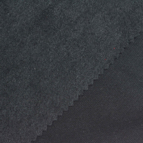 Brushed Cotton Polyester French Terry Fabric, 290 gsm, 175 cm — Navy