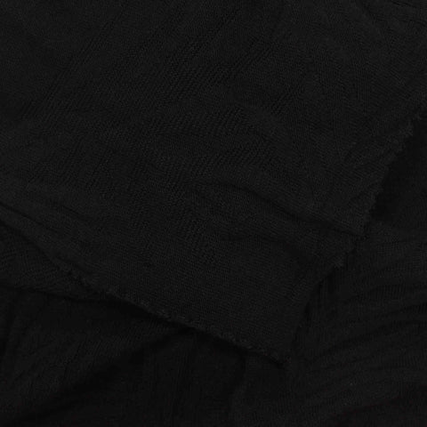 Jacquard 100% Cotton Knit Fabric, 173 gsm, 170 cm — Black