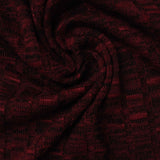 Dark Red Heathered-Marl Rib Knit, Viscose-Poly — photo 1