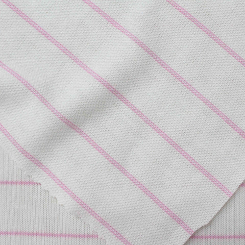 Pink Horizontal-Stripe Chunky Knit, 185 gsm