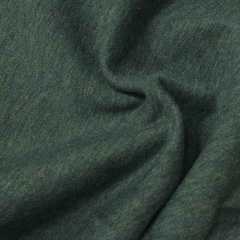 Brushed Cotton Polyester French Terry Fabric, 240 gsm, 157 cm — Green