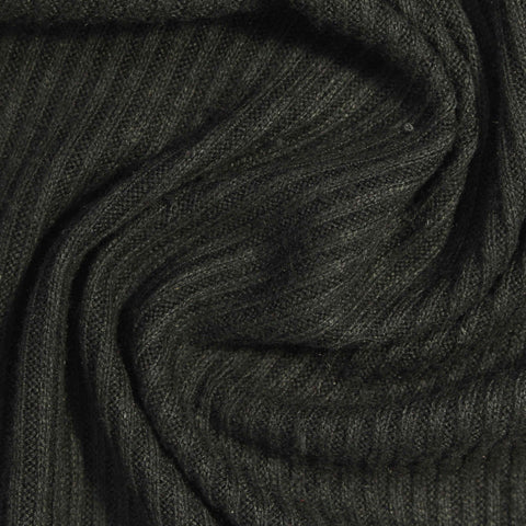 Viscose Polyester Blend Rib Knit Fabric, 230 gsm, 165 cm — Green