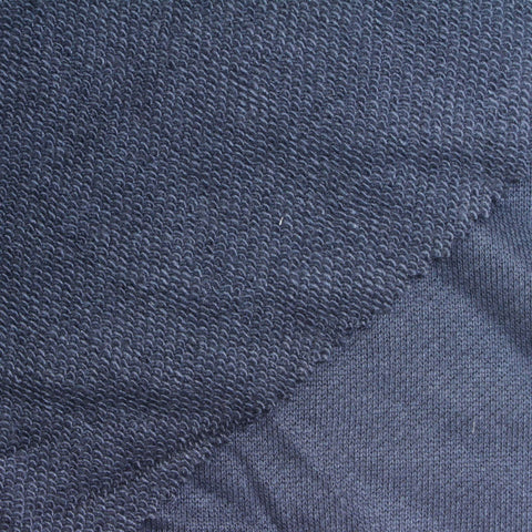 Heathered Blue Marl French Terry, Poly-Cotton, 240 gsm
