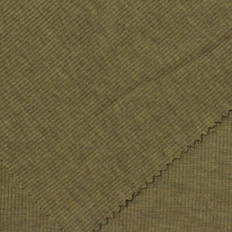 Olive Marl Rib Knit, Polyester