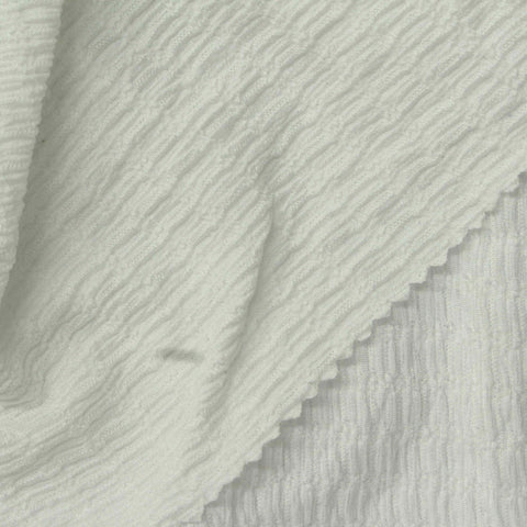 Polyester Stretch Crepe Fabric, 155 gsm, 165 cm — White