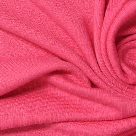 Polyester Cotton Rib Knit Fabric, 180 gsm, 163 cm — Pink