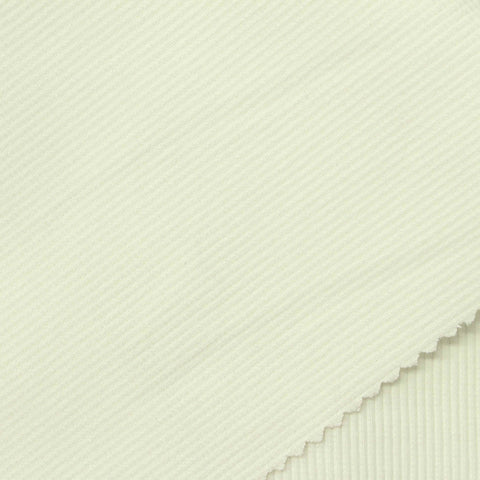 Cotton Stretch Rib Knit Fabric, 440 gsm, 130 cm — White