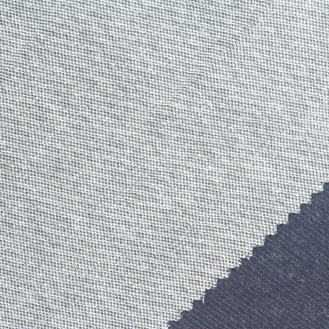 Blue-Grey Marl Interlock Knit, Cotton-Poly