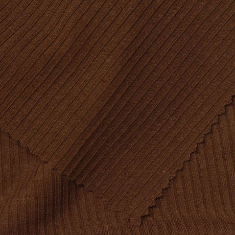 Rib Knit Fabric, 220 gsm, 148 cm — Brown