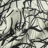 Black Abstract-Line Poplin, Viscose — photo 1