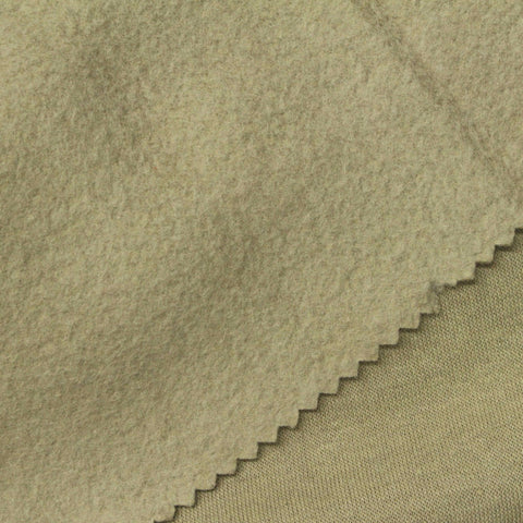 Brushed Cotton Polyester French Terry Fabric, 250 gsm, 165 cm — Khaki