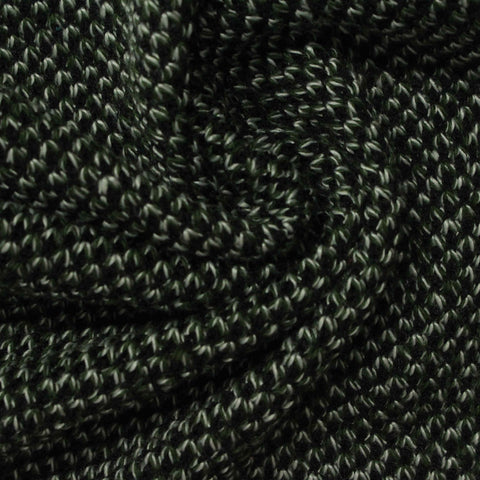 Dark Green Marl Chunky Knit, Poly-Cotton