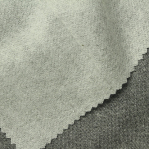 Heathered Grey Marl French Terry, Poly-Cotton, 230 gsm