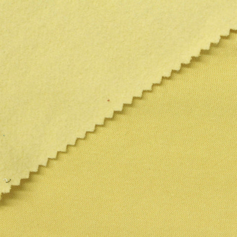 Brushed Cotton Polyester French Terry Fabric, 290 gsm, 185 cm — Yellow
