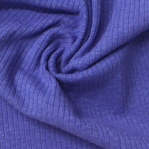 Cotton Polyester Stretch Rib Knit Fabric, 218 gsm, 143 cm — Purple