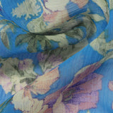 Purple Flowers Chiffon, Polyester — photo 1