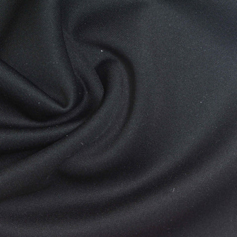 Polyester Modal Stretch Scuba Knit Fabric, 280 gsm, 180 cm — Black