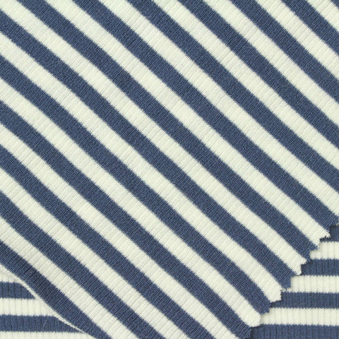Blue Stripes Rib Knit